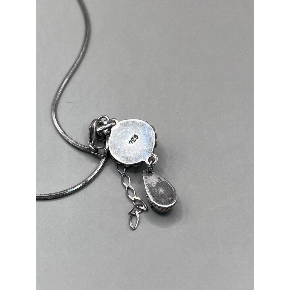 925 Italy Garnet Morganite Sterling Silver Pendant Necklace Gemstone - Picture 5 of 8